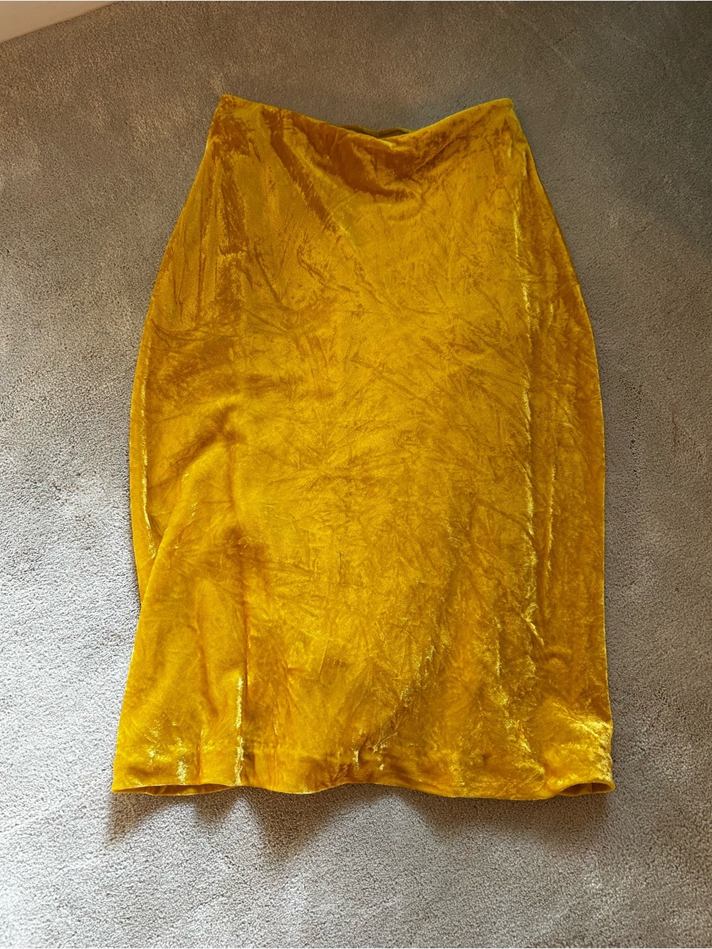 Maeve Anthropologie Golden Mustard Velvet Pencil Skirt